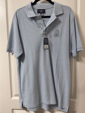 Psycho Bunny Pale Blue Short Sleeve Polo with Embroidered Logo